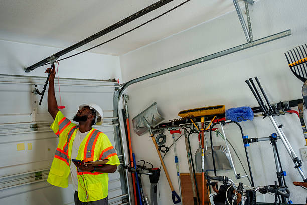 Professional Garage Door Roller Replacement technician working in Menasha, WI